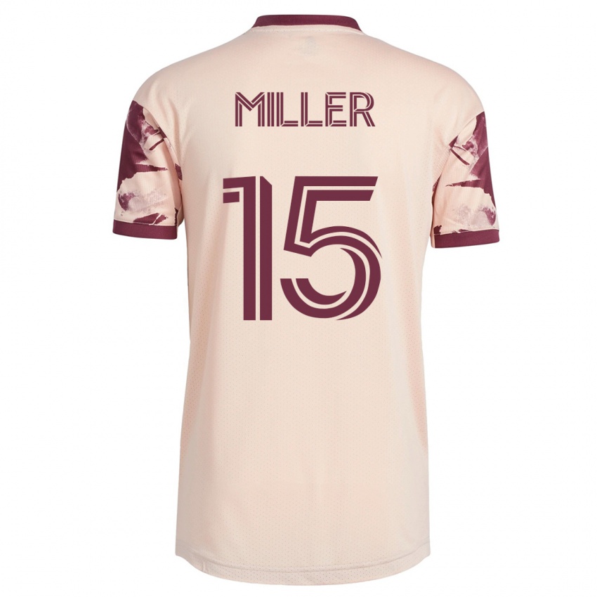Męski Eric Miller #15 Białawy Wyjazdowa Koszulka 2023/24 Koszulki Klubowe