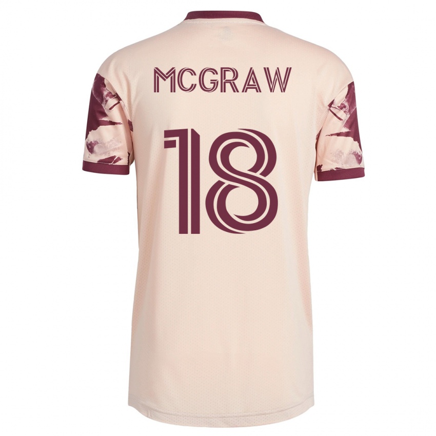 Męski Zac Mcgraw #18 Białawy Wyjazdowa Koszulka 2023/24 Koszulki Klubowe