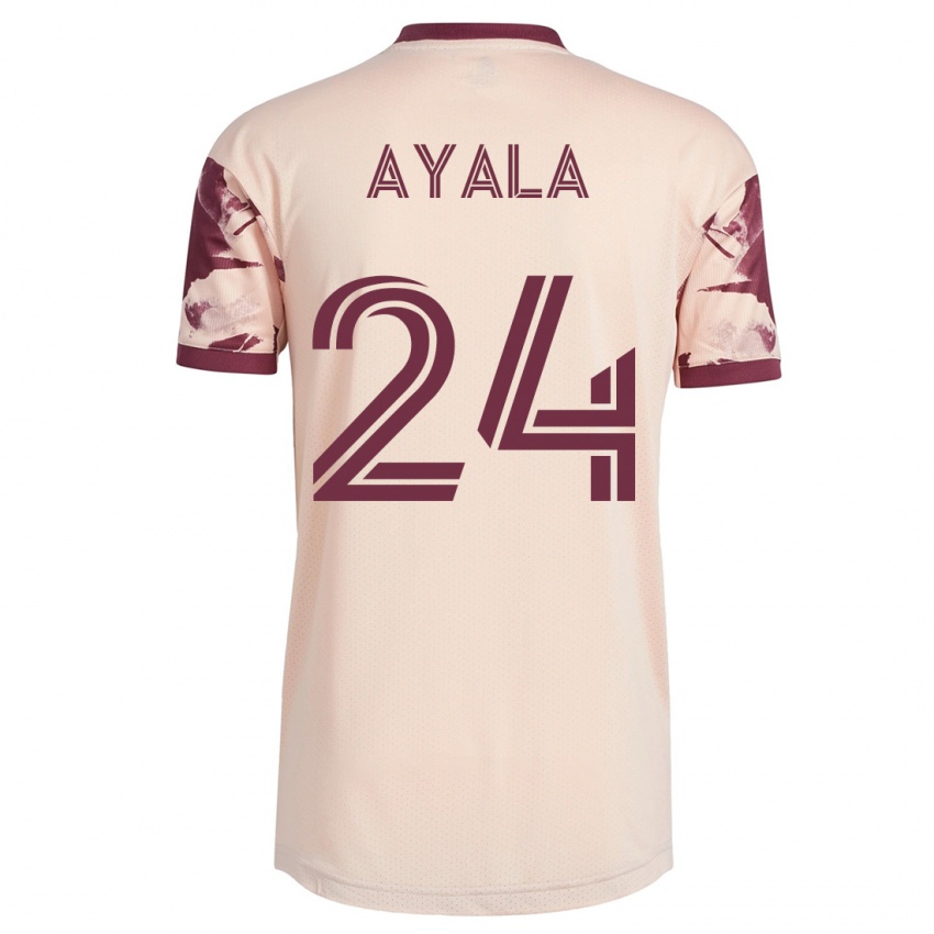 Męski David Ayala #24 Białawy Wyjazdowa Koszulka 2023/24 Koszulki Klubowe