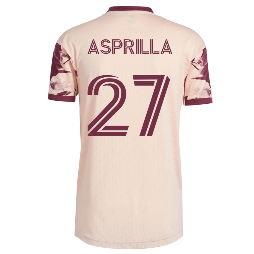 Męski Dairon Asprilla #27 Białawy Wyjazdowa Koszulka 2023/24 Koszulki Klubowe