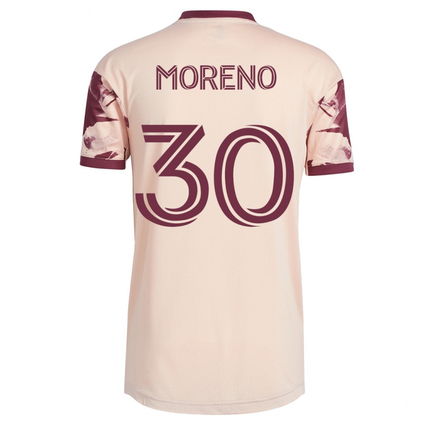 Męski Santiago Moreno #30 Białawy Wyjazdowa Koszulka 2023/24 Koszulki Klubowe