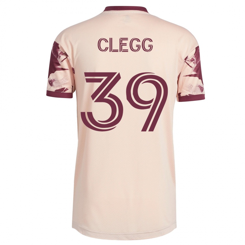 Męski Tyler Clegg #39 Białawy Wyjazdowa Koszulka 2023/24 Koszulki Klubowe