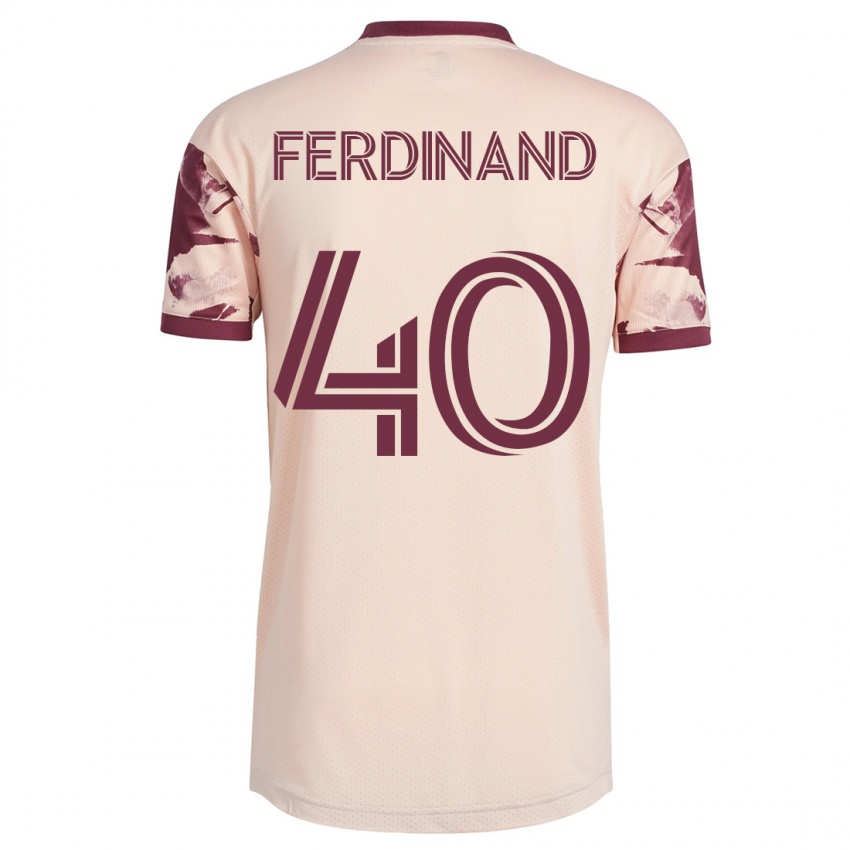 Męski Keesean Ferdinand #40 Białawy Wyjazdowa Koszulka 2023/24 Koszulki Klubowe