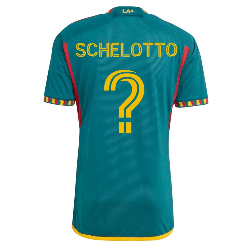 Męski Nicolas Barros Schelotto #0 Zielony Wyjazdowa Koszulka 2023/24 Koszulki Klubowe