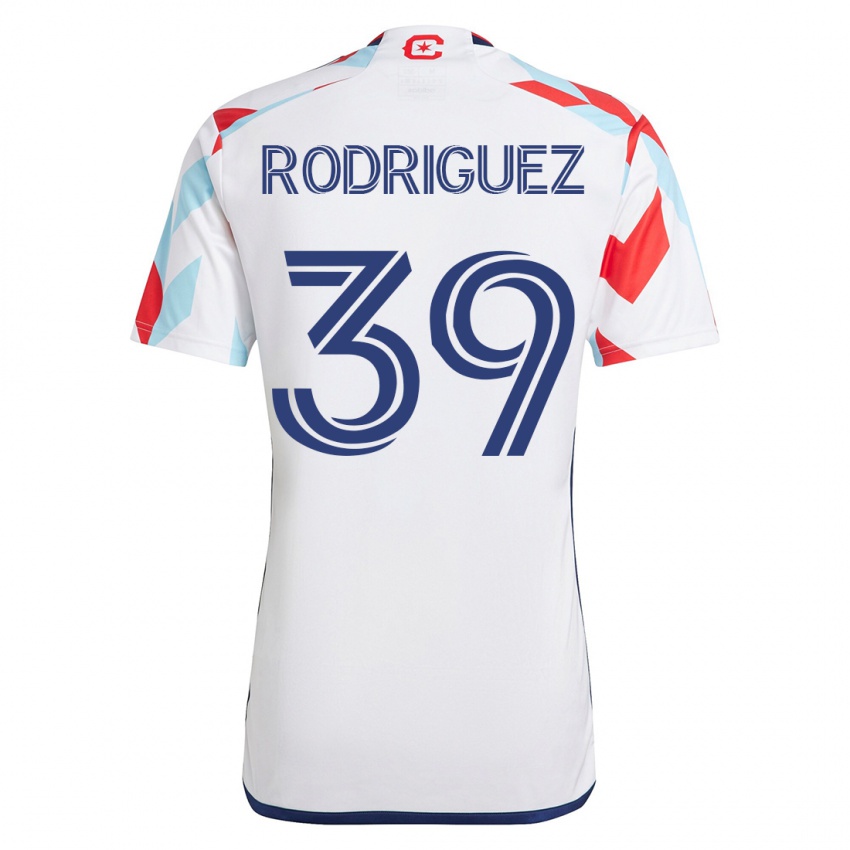 Męski Allan Rodriguez #39 Biało Niebieski Wyjazdowa Koszulka 2023/24 Koszulki Klubowe