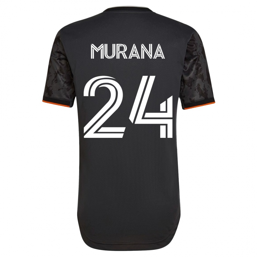 Męski Mujeeb Murana #24 Czarny Wyjazdowa Koszulka 2023/24 Koszulki Klubowe
