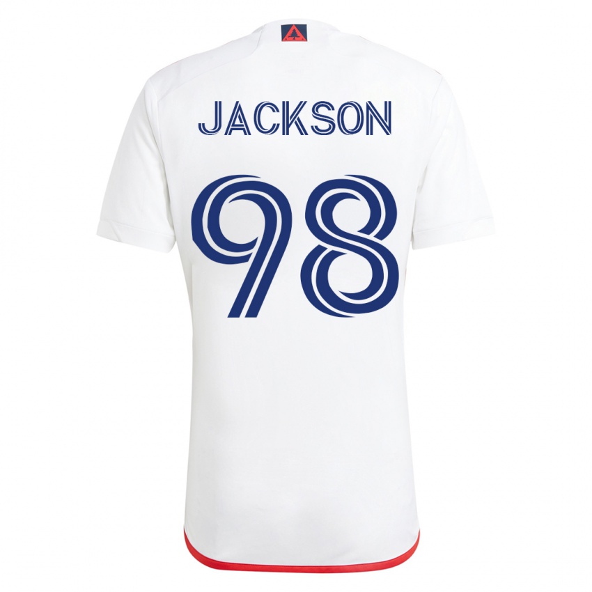 Męski Jacob Jackson #98 Biało - Czerwony Wyjazdowa Koszulka 2023/24 Koszulki Klubowe