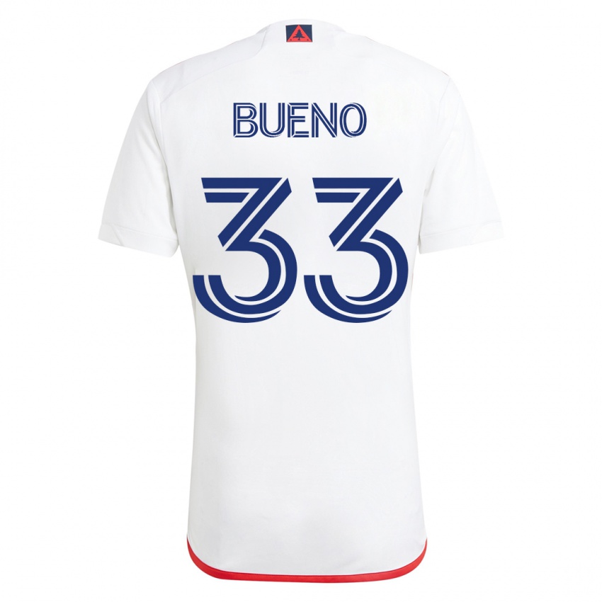 Męski Brandonn Bueno #33 Biało - Czerwony Wyjazdowa Koszulka 2023/24 Koszulki Klubowe