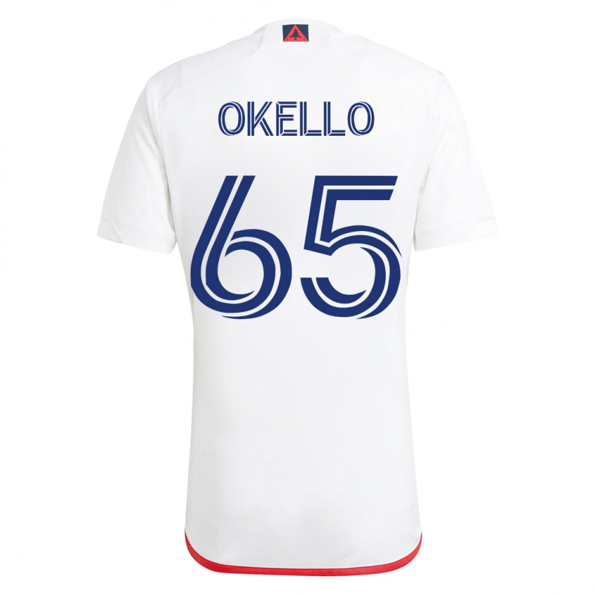 Męski Noble Okello #65 Biało - Czerwony Wyjazdowa Koszulka 2023/24 Koszulki Klubowe