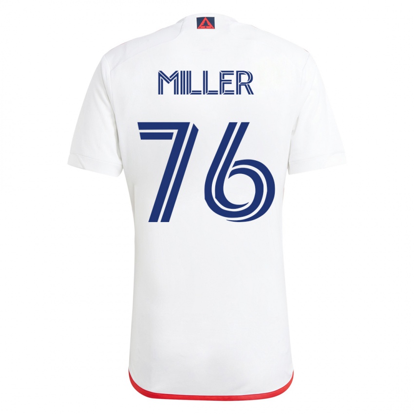 Męski Peyton Miller #76 Biało - Czerwony Wyjazdowa Koszulka 2023/24 Koszulki Klubowe
