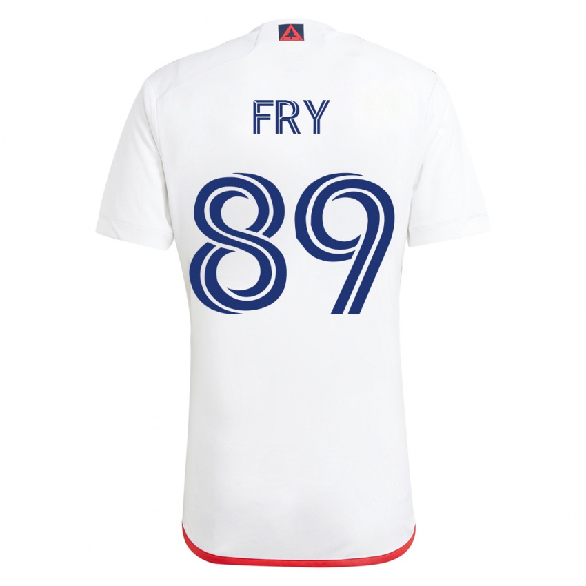 Męski Malcolm Fry #89 Biało - Czerwony Wyjazdowa Koszulka 2023/24 Koszulki Klubowe