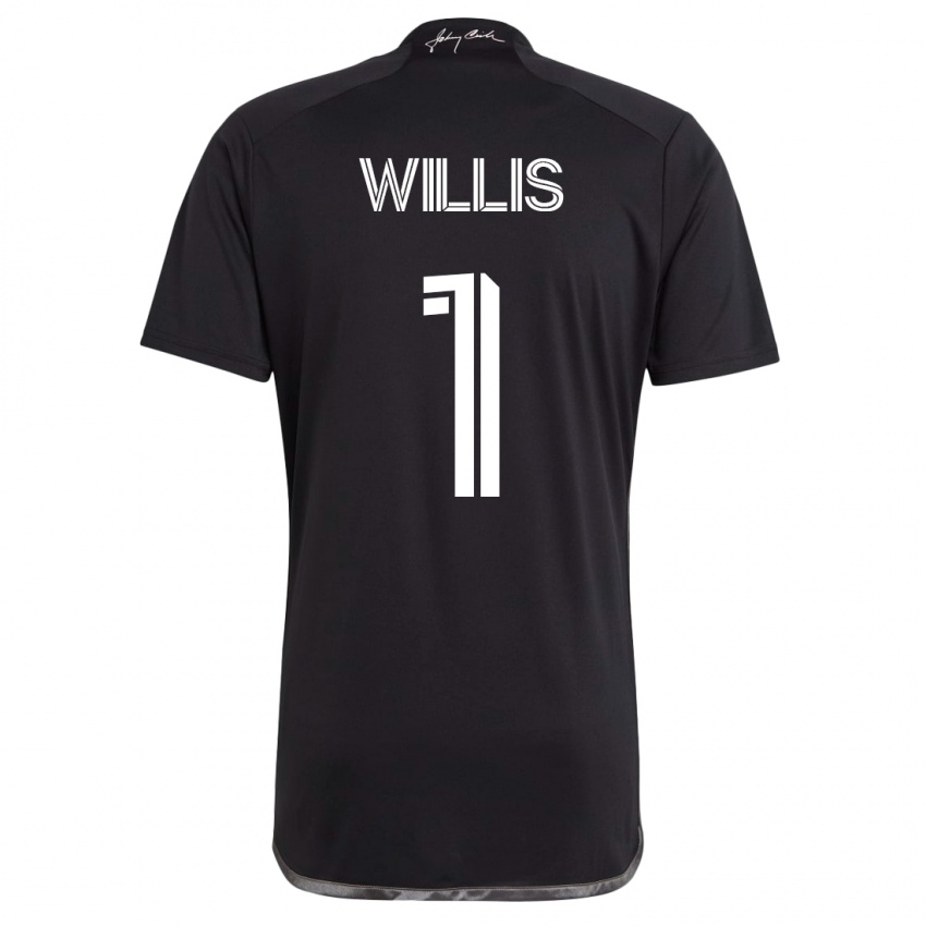 Męski Joe Willis #1 Czarny Wyjazdowa Koszulka 2023/24 Koszulki Klubowe