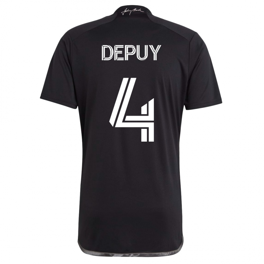 Męski Nick Depuy #4 Czarny Wyjazdowa Koszulka 2023/24 Koszulki Klubowe