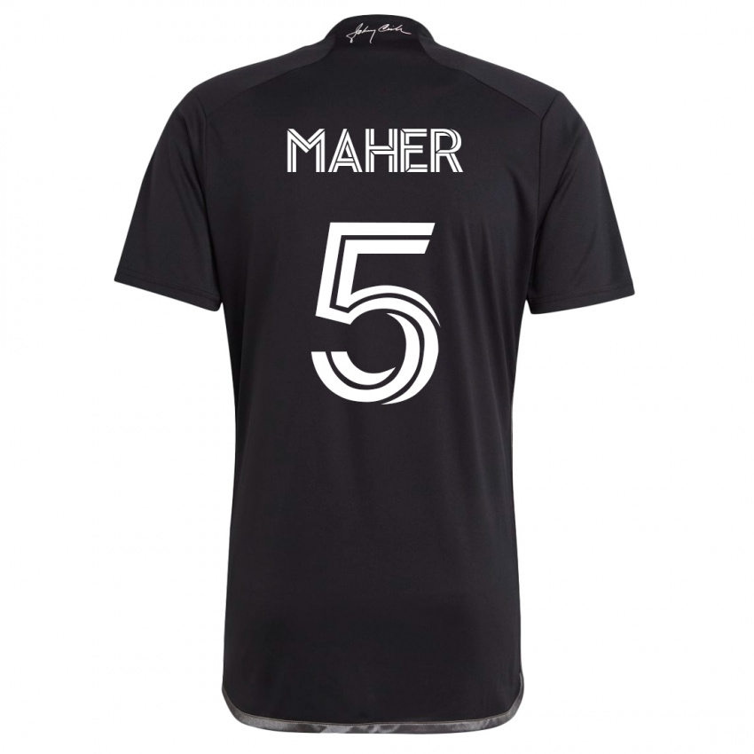 Męski Jack Maher #5 Czarny Wyjazdowa Koszulka 2023/24 Koszulki Klubowe