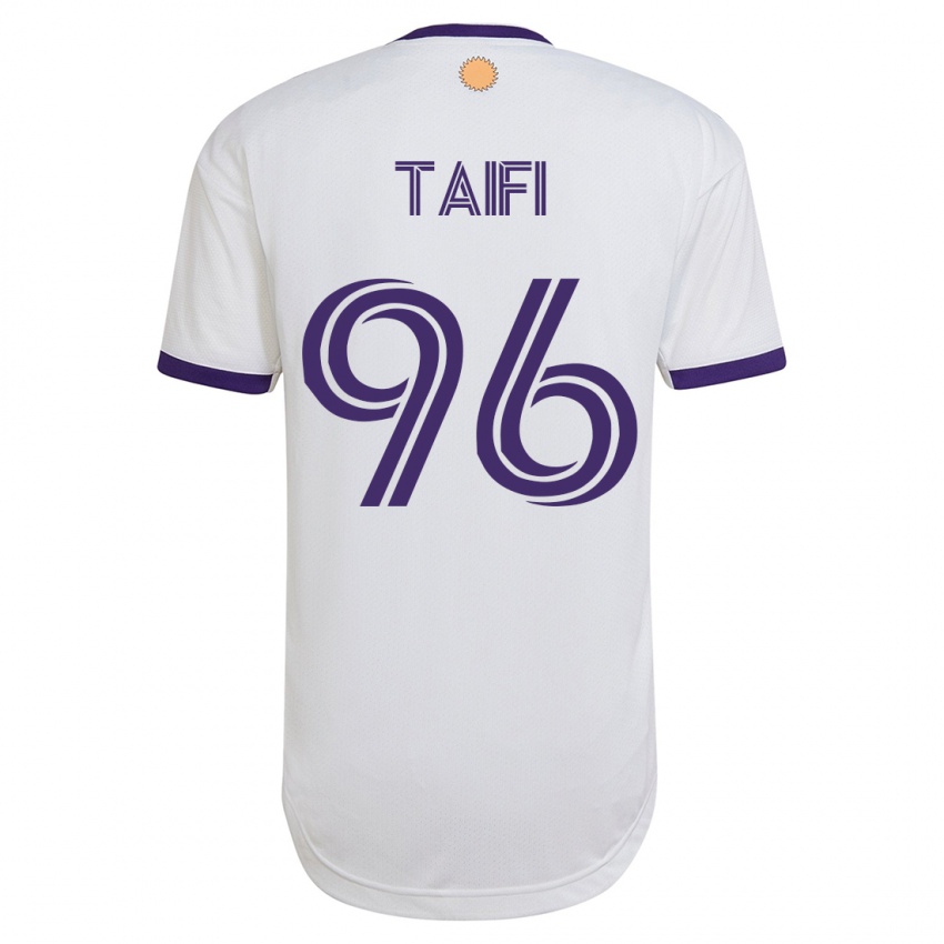 Męski Zakaria Taifi #96 Biały Wyjazdowa Koszulka 2023/24 Koszulki Klubowe