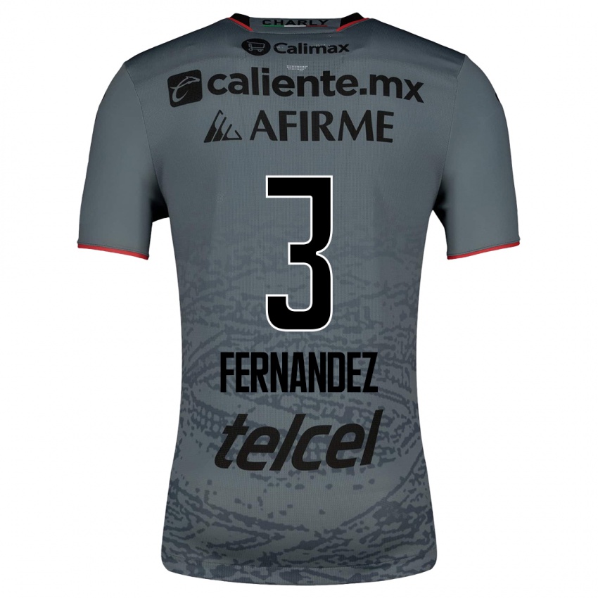 Męski Rafael Fernández #3 Szary Wyjazdowa Koszulka 2023/24 Koszulki Klubowe