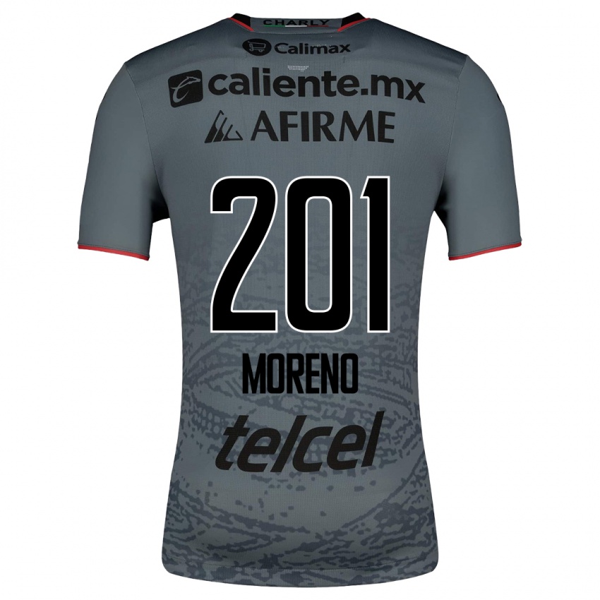Męski Jesús Moreno #201 Szary Wyjazdowa Koszulka 2023/24 Koszulki Klubowe