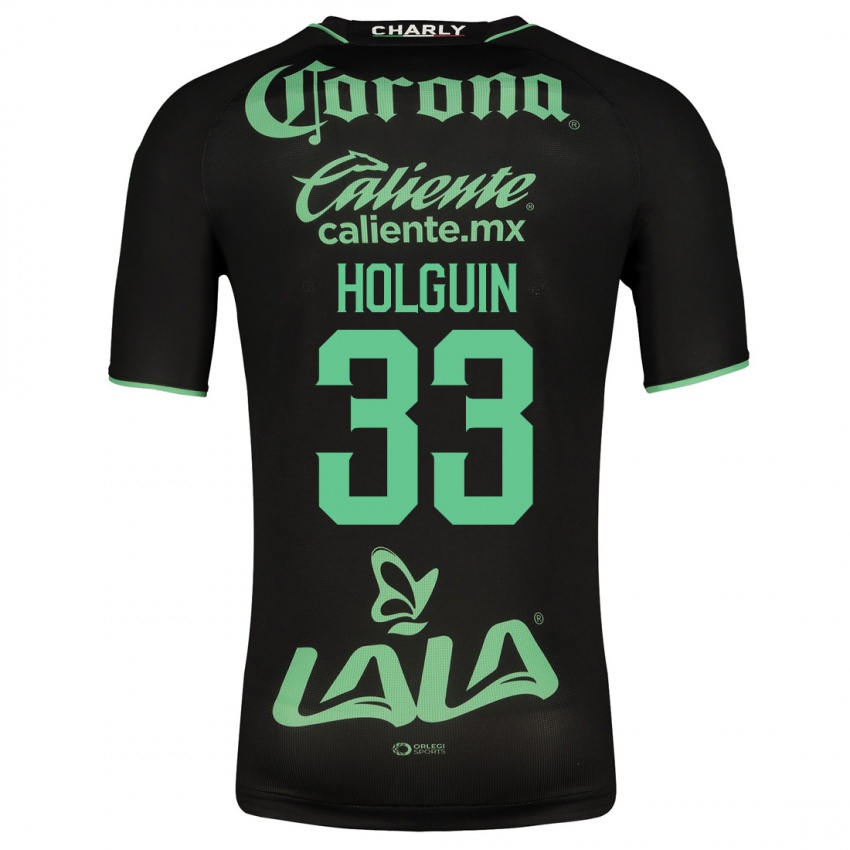 Męski Héctor Holguín #33 Czarny Wyjazdowa Koszulka 2023/24 Koszulki Klubowe