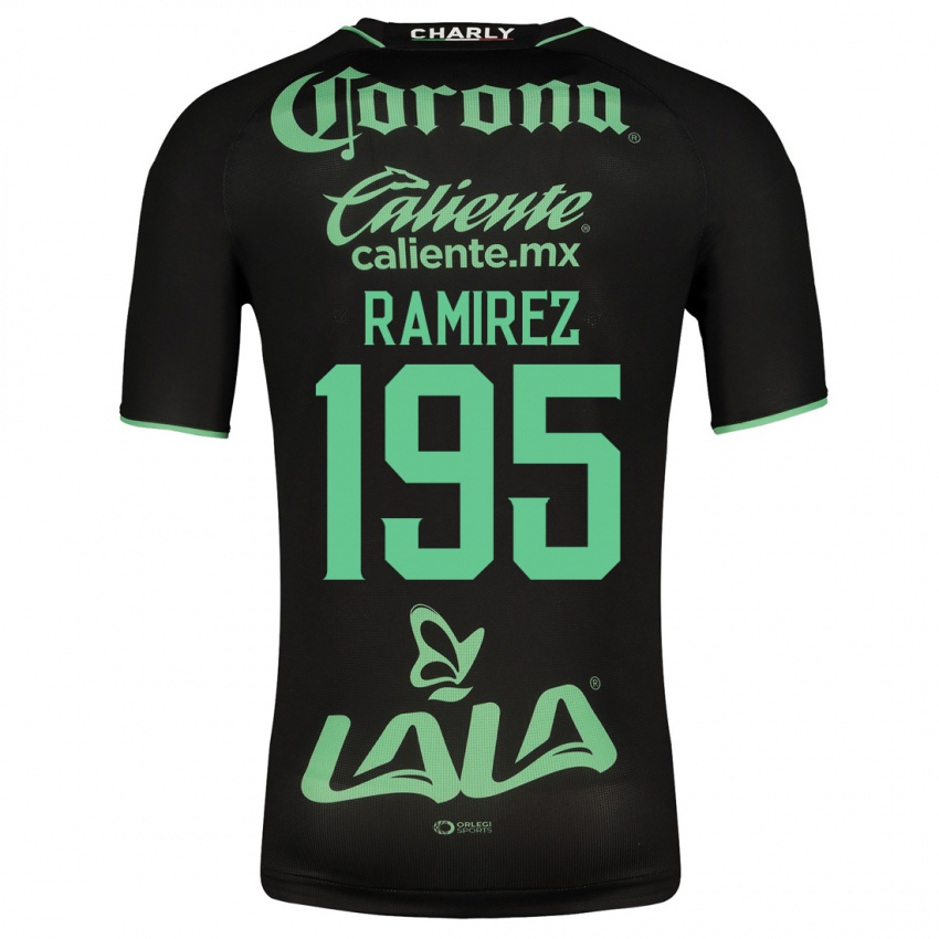 Męski Jesús Ramírez #195 Czarny Wyjazdowa Koszulka 2023/24 Koszulki Klubowe