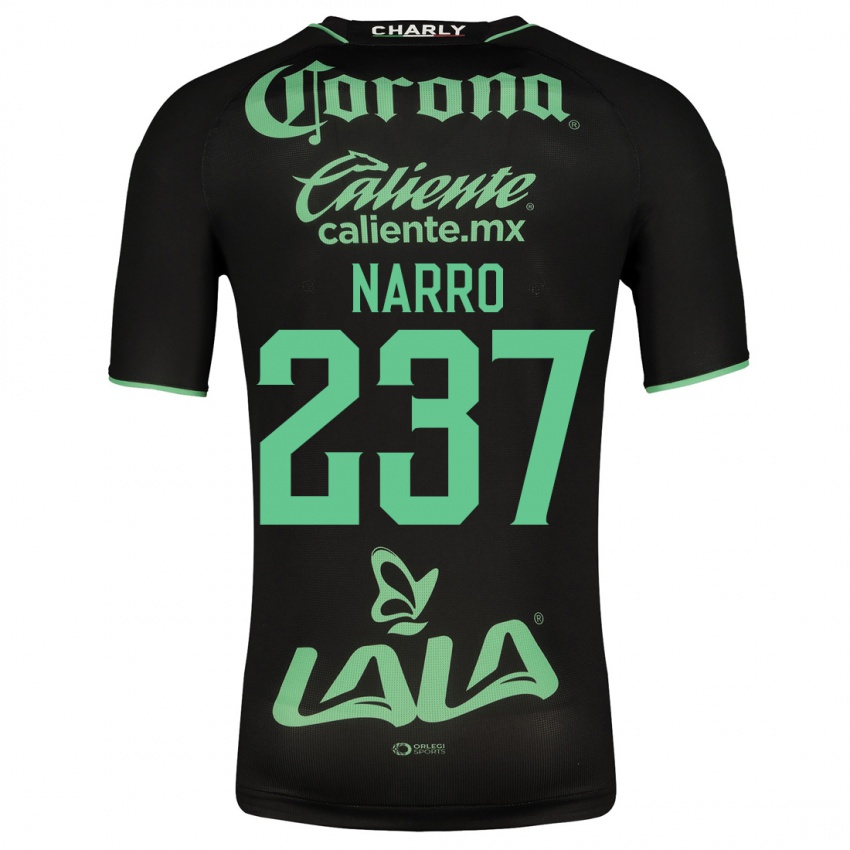 Męski Ernesto Narro #237 Czarny Wyjazdowa Koszulka 2023/24 Koszulki Klubowe