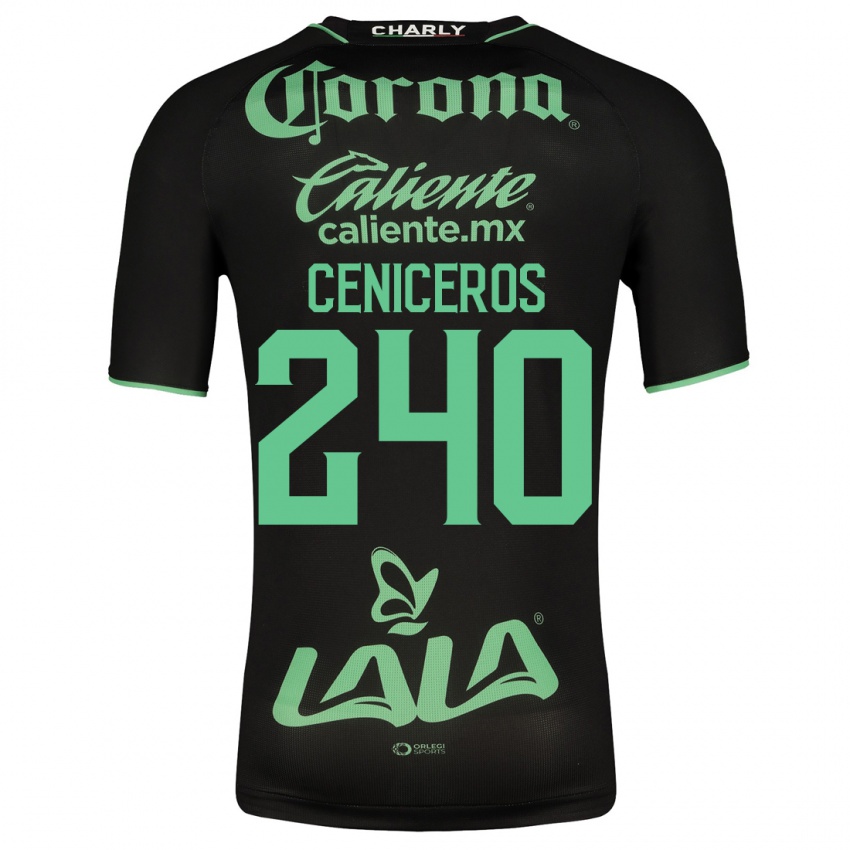 Męski Carlos Ceniceros #240 Czarny Wyjazdowa Koszulka 2023/24 Koszulki Klubowe