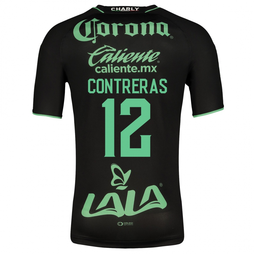 Męski Karol Contreras #12 Czarny Wyjazdowa Koszulka 2023/24 Koszulki Klubowe