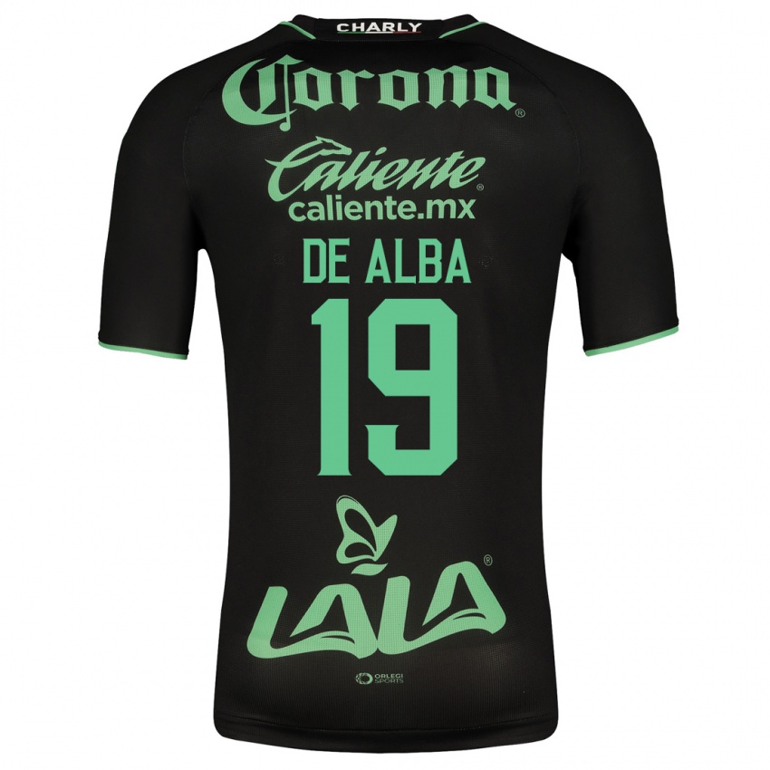 Męski Luisa De Alba #19 Czarny Wyjazdowa Koszulka 2023/24 Koszulki Klubowe