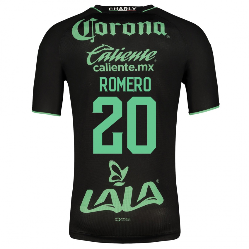 Męski Lia Romero #20 Czarny Wyjazdowa Koszulka 2023/24 Koszulki Klubowe
