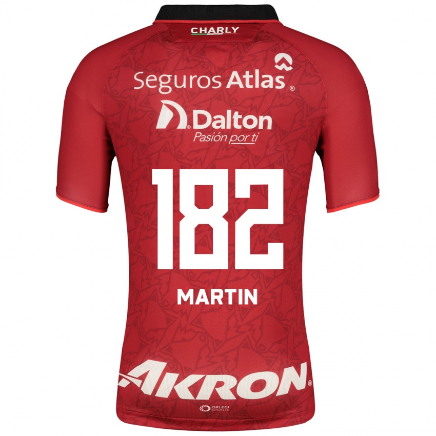 Męski Juan Martín #182 Czerwony Wyjazdowa Koszulka 2023/24 Koszulki Klubowe