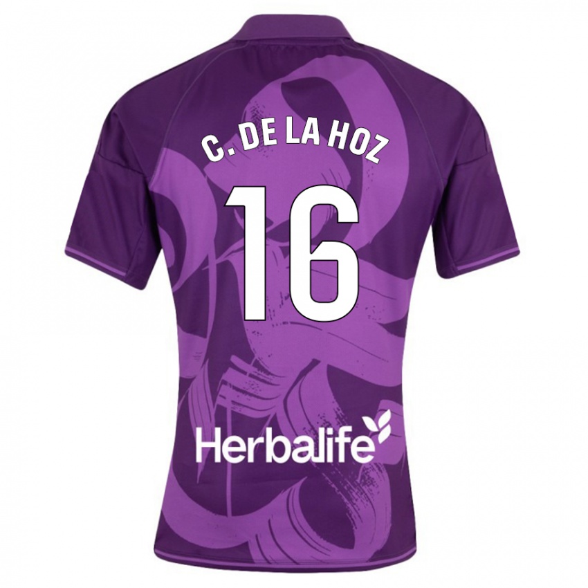 Męski César De La Hoz #16 Fioletowy Wyjazdowa Koszulka 2023/24 Koszulki Klubowe
