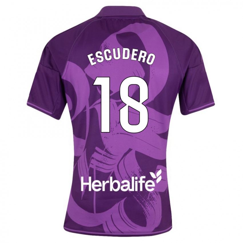 Męski Sergio Escudero #18 Fioletowy Wyjazdowa Koszulka 2023/24 Koszulki Klubowe