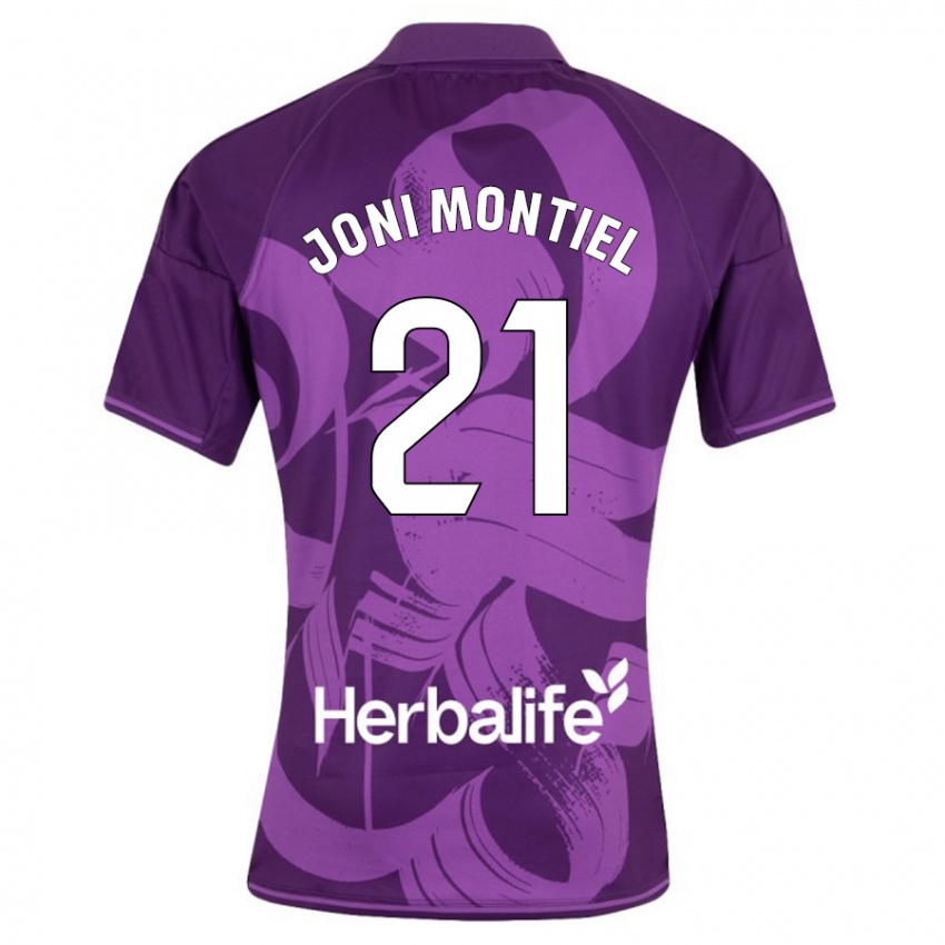 Męski Joni Montiel #21 Fioletowy Wyjazdowa Koszulka 2023/24 Koszulki Klubowe