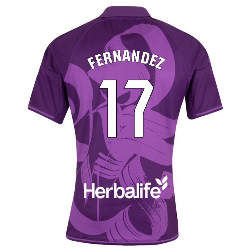 Męski Dani Fernández #17 Fioletowy Wyjazdowa Koszulka 2023/24 Koszulki Klubowe