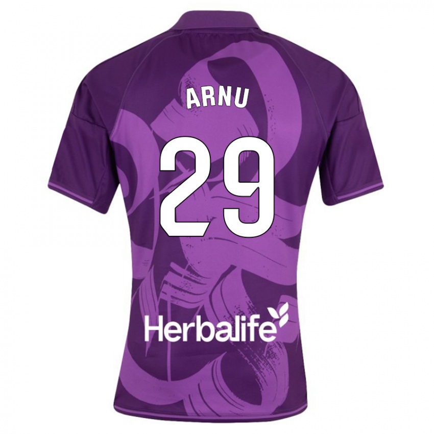 Męski Adrián Arnu #29 Fioletowy Wyjazdowa Koszulka 2023/24 Koszulki Klubowe