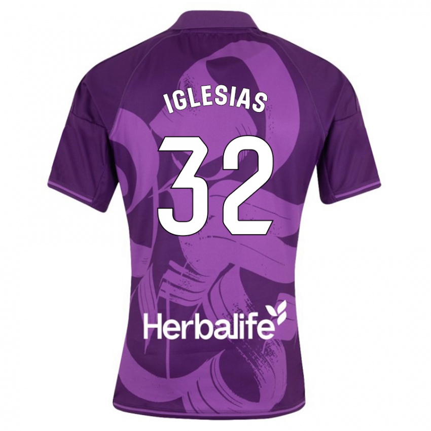 Męski Koke Iglesias #32 Fioletowy Wyjazdowa Koszulka 2023/24 Koszulki Klubowe