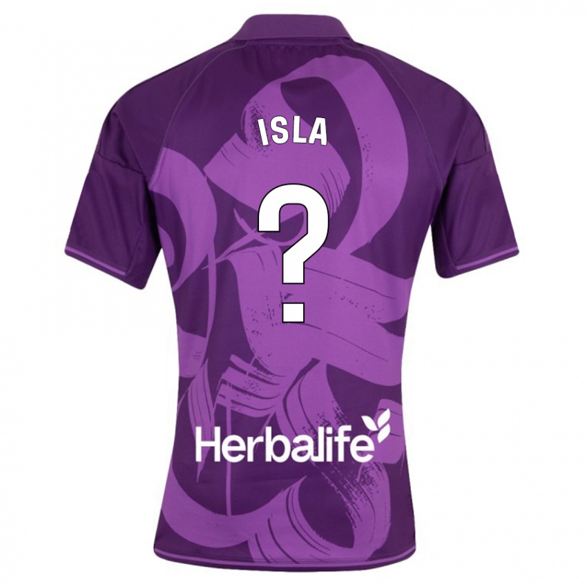 Męski Cristian Isla #0 Fioletowy Wyjazdowa Koszulka 2023/24 Koszulki Klubowe