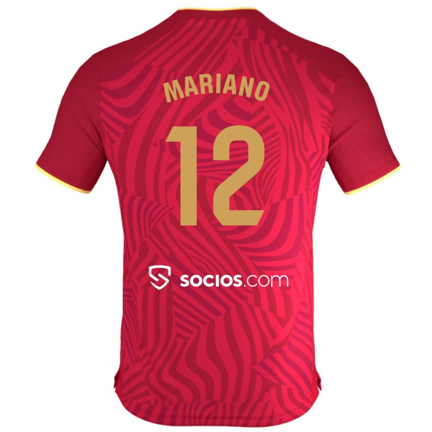Męski Mariano Diaz #12 Czerwony Wyjazdowa Koszulka 2023/24 Koszulki Klubowe