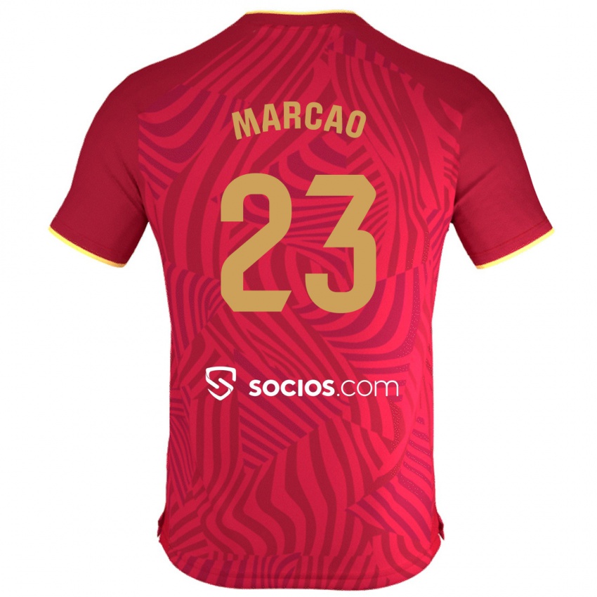 Męski Marcão #23 Czerwony Wyjazdowa Koszulka 2023/24 Koszulki Klubowe