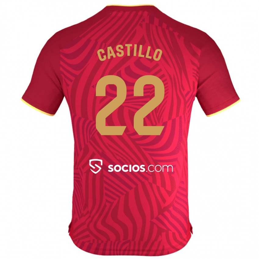 Męski José Castillo #22 Czerwony Wyjazdowa Koszulka 2023/24 Koszulki Klubowe
