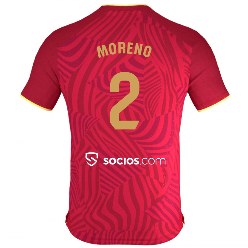 Męski Jorge Moreno #2 Czerwony Wyjazdowa Koszulka 2023/24 Koszulki Klubowe