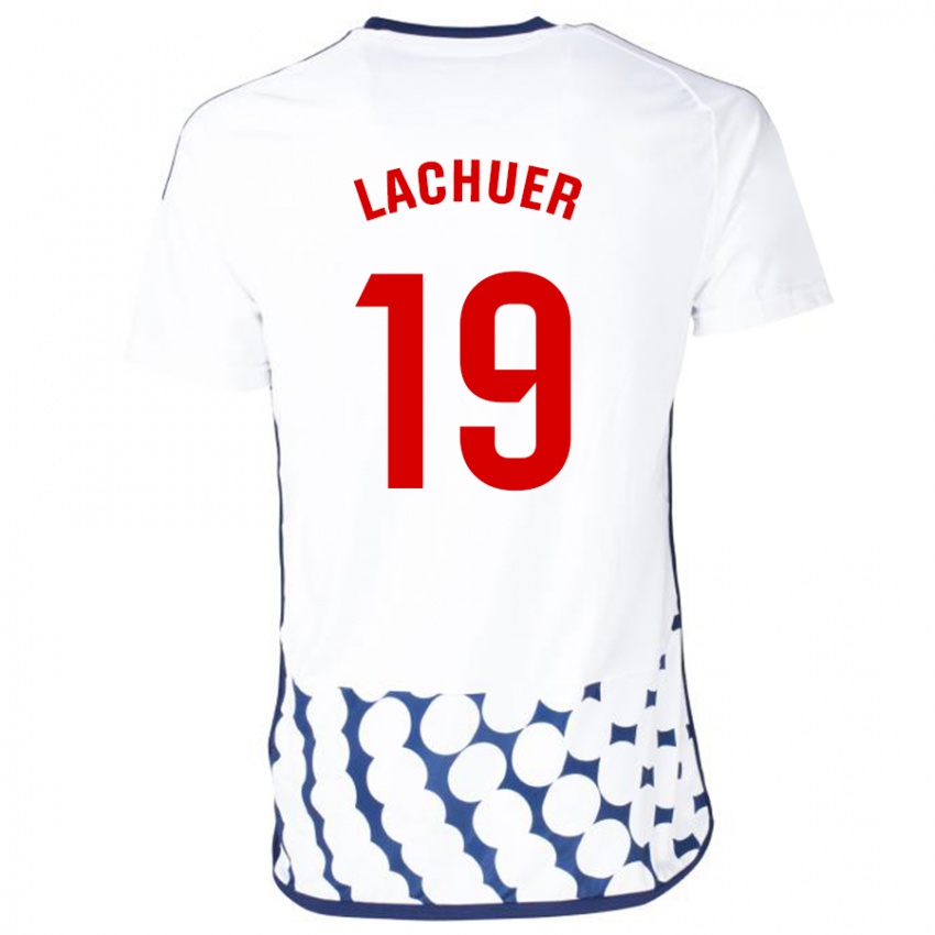 Męski Mathis Lachuer #19 Biały Wyjazdowa Koszulka 2023/24 Koszulki Klubowe