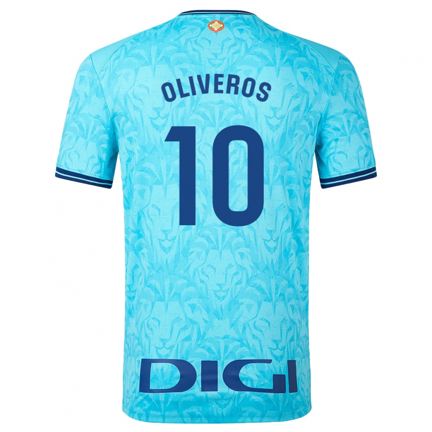 Męski Aimar Oliveros #10 Niebieskie Niebo Wyjazdowa Koszulka 2023/24 Koszulki Klubowe