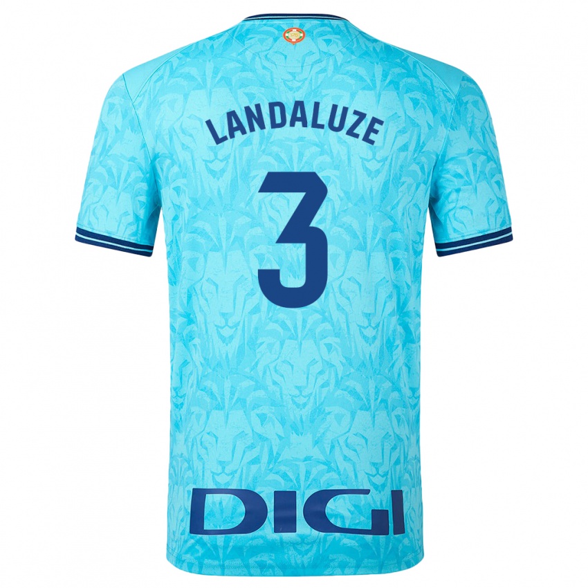 Męski Naia Landaluze Marquínez #3 Niebieskie Niebo Wyjazdowa Koszulka 2023/24 Koszulki Klubowe