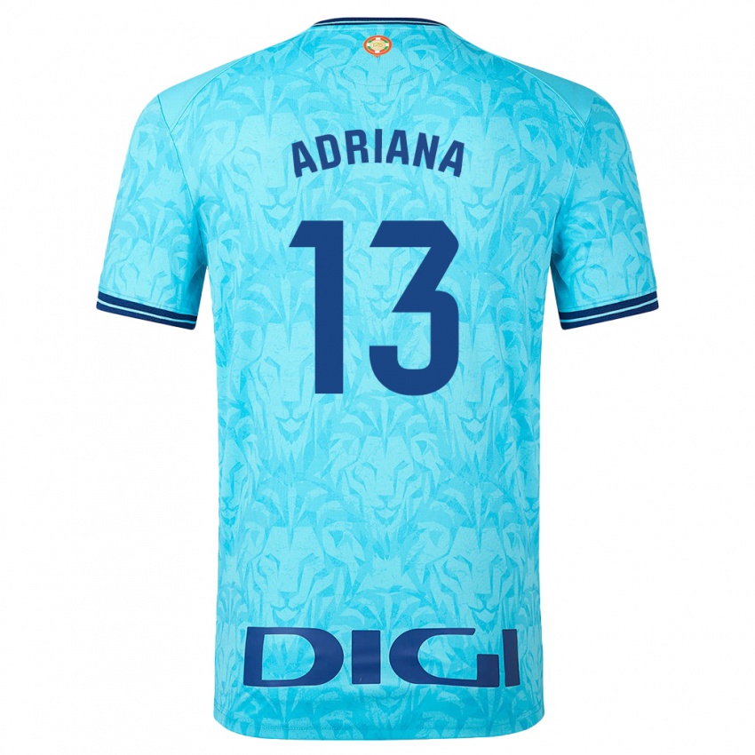 Męski Adriana Nanclares Romero #13 Niebieskie Niebo Wyjazdowa Koszulka 2023/24 Koszulki Klubowe