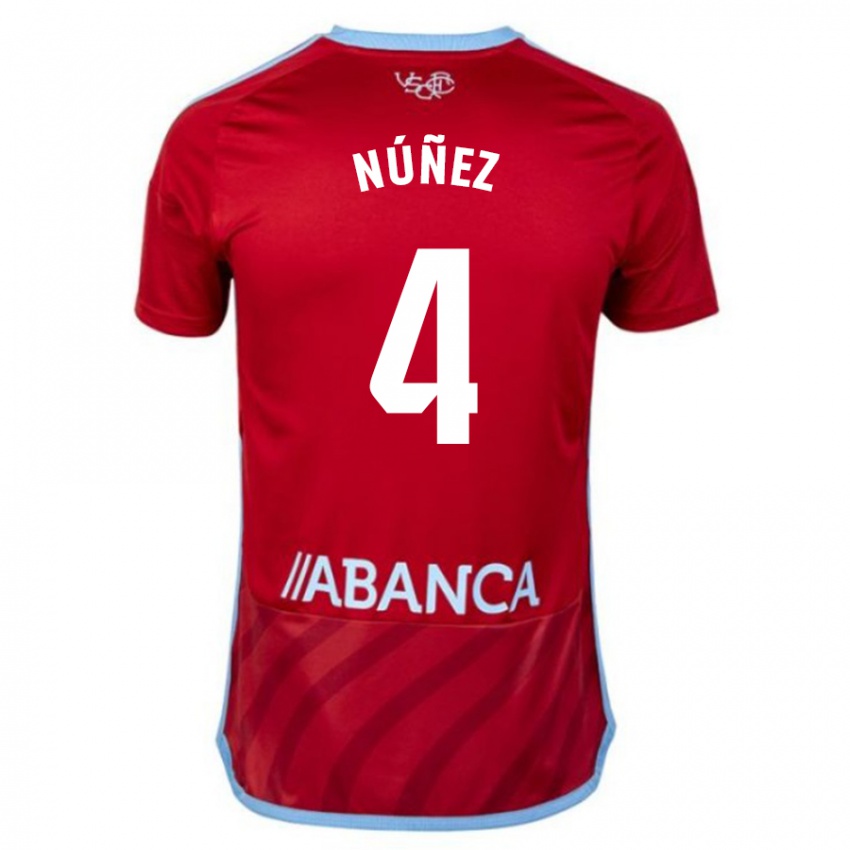 Męski Unai Nunez #4 Czerwony Wyjazdowa Koszulka 2023/24 Koszulki Klubowe