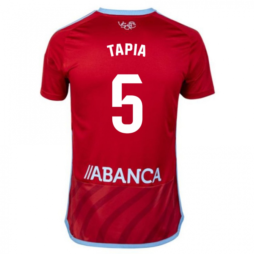 Męski Renato Tapia #5 Czerwony Wyjazdowa Koszulka 2023/24 Koszulki Klubowe