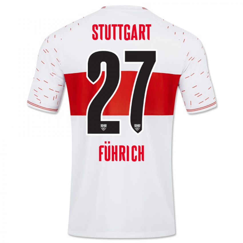 Kobiety Chris Führich #27 Biały Domowa Koszulka 2023/24 Koszulki Klubowe