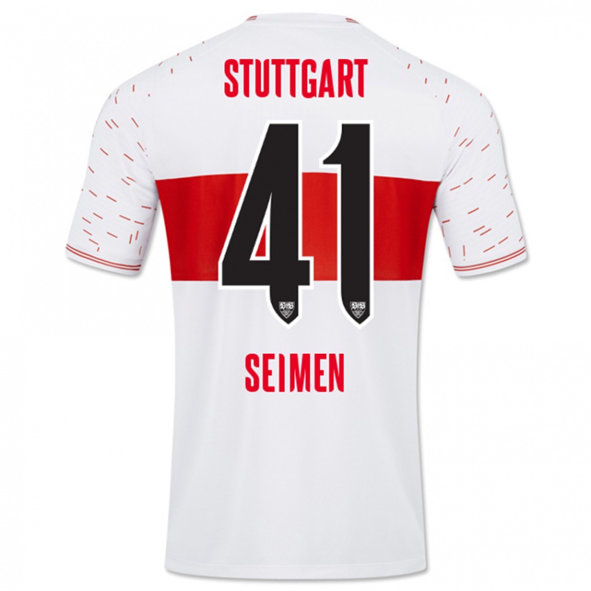 Kobiety Dennis Seimen #41 Biały Domowa Koszulka 2023/24 Koszulki Klubowe