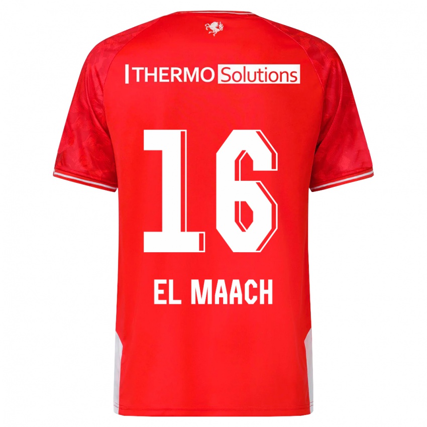 Kobiety Issam El Maach #16 Czerwony Domowa Koszulka 2023/24 Koszulki Klubowe