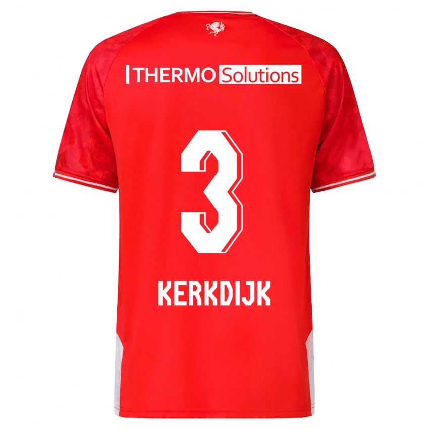 Kobiety Danique Kerkdijk #3 Czerwony Domowa Koszulka 2023/24 Koszulki Klubowe
